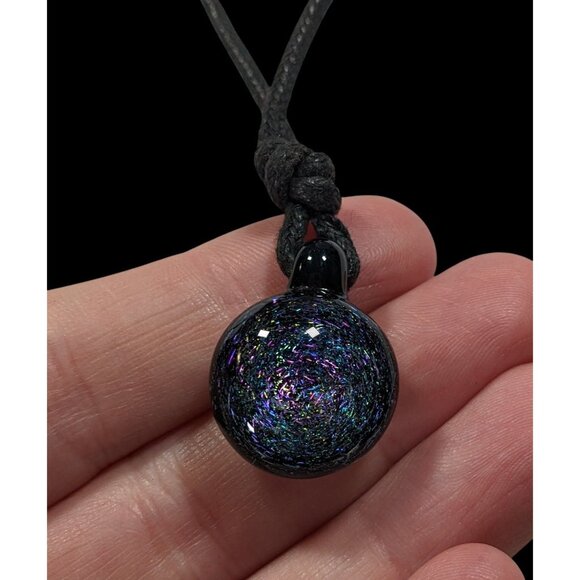 Whimsical Galaxy Dichroic Glass Pendant Necklace - Picture 2 of 8